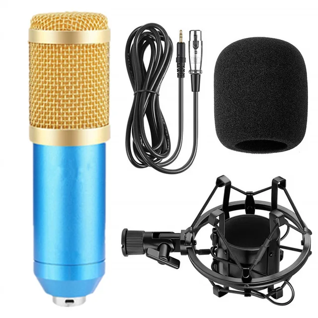 Blue BM800 караоке микрофон студия Конденсатор mikrofon KTV BM 800 микрофон для радио braodcasing поет и записывает компьютер bm-800 - Цвет: Blue