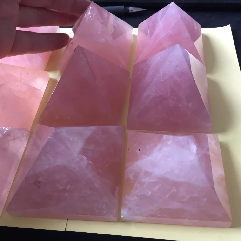 dohaibogoo natural crystal pyramid wholesale price 100% rock pink quartz rose healing stones hot sale gift | Дом и сад