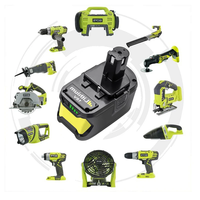 Powtree 18V 9000 мА/ч, литий-ионный аккумулятор P108 P 108 Батарея для Ryobi Батарея RB18L40 P2000 P310 для BIW180 L30 Перезаряжаемые Батарея
