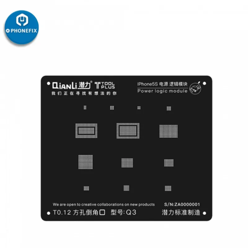 Трафарет iBlack QianLi 3D BGA трафарет для ремонта материнской платы черный iPhone 5S 6S 7 8