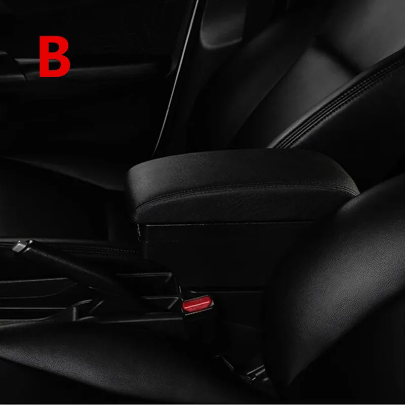 B black black line Для Лада гранта центральный подлокотник коробка Лада салон Модификация аксессуары заряжаемый USB двойной слой - Название цвета: B black black line