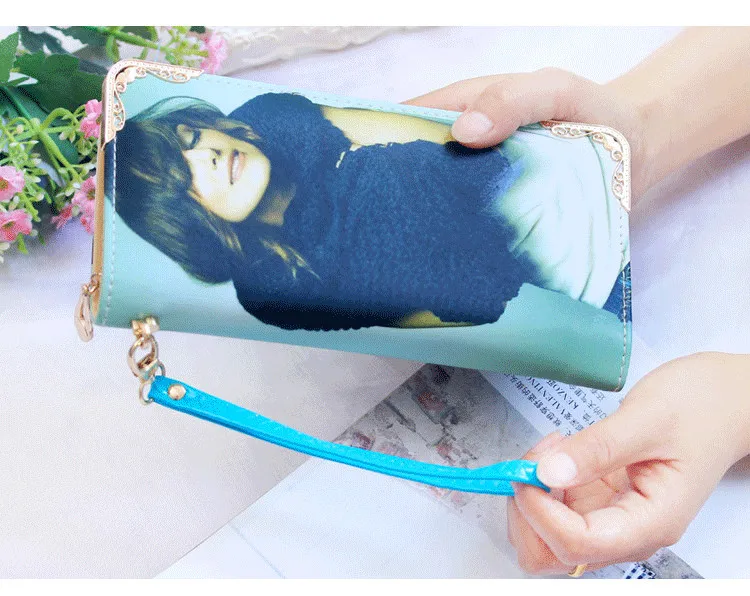 Private custom exclusive DIY wallet female long zipper gift bag handbag photos picture free print customized personality wallet