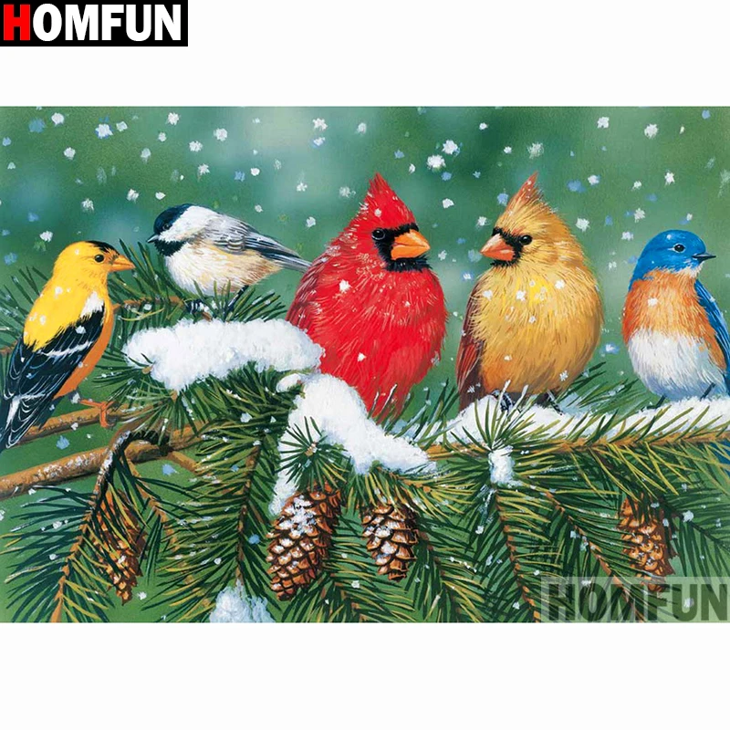 

HOMFUN Full Square/Round Drill 5D DIY Diamond Painting "Animal bird" 3D Embroidery Cross Stitch 5D Home Decor A14960