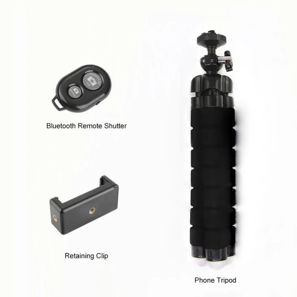 Гибкий спонж Осьминог Мини-штатив с Bluetooth дистанционным затвором для iPhone