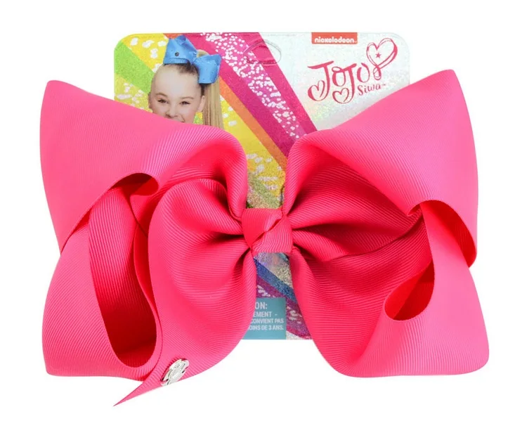 NO.14 1 шт. 8 дюймов Большой Grosgrain бантик из тесьмы для волос шпилька девушка лук с клипсы со стразами ребенок бутик заколок для волос банты для волос, аксессуар A72 - Цвет: NO.14
