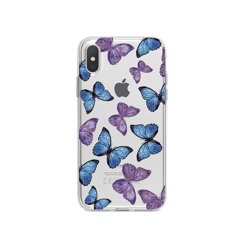 Silicone Phone Case For iPhone 6 6S 7 8 Plus X XR XS MAX 5 5S SE Cover Beautiful Flowers Pattern |