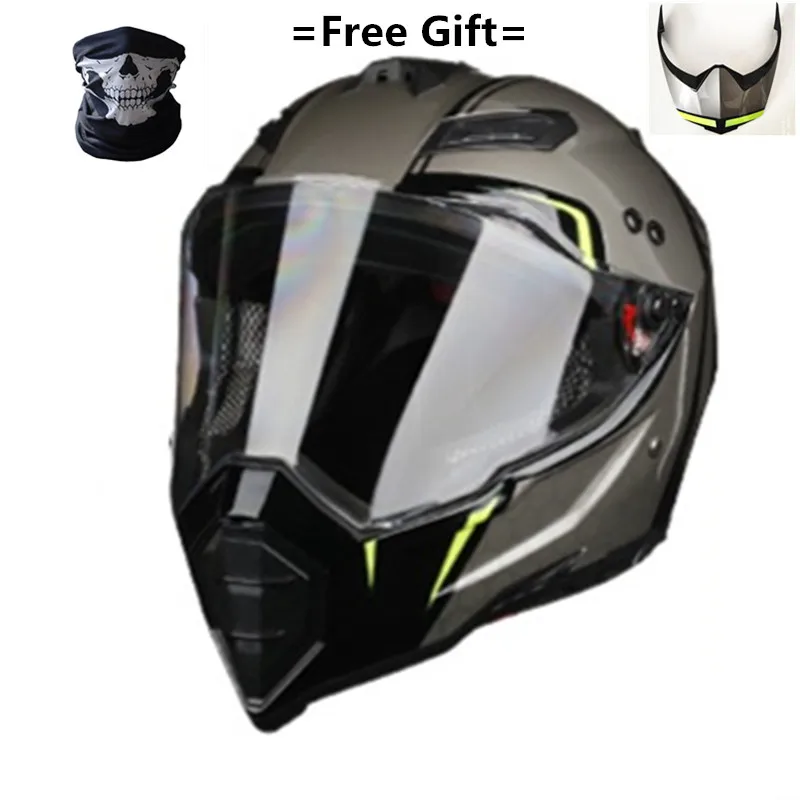 22-clear BYE New Motorcycle Helmet Men Full Face Helmet Moto Riding ABS Material Adventure Motocross Helmet Motorbike DOT Certification - Цвет: 22-clear
