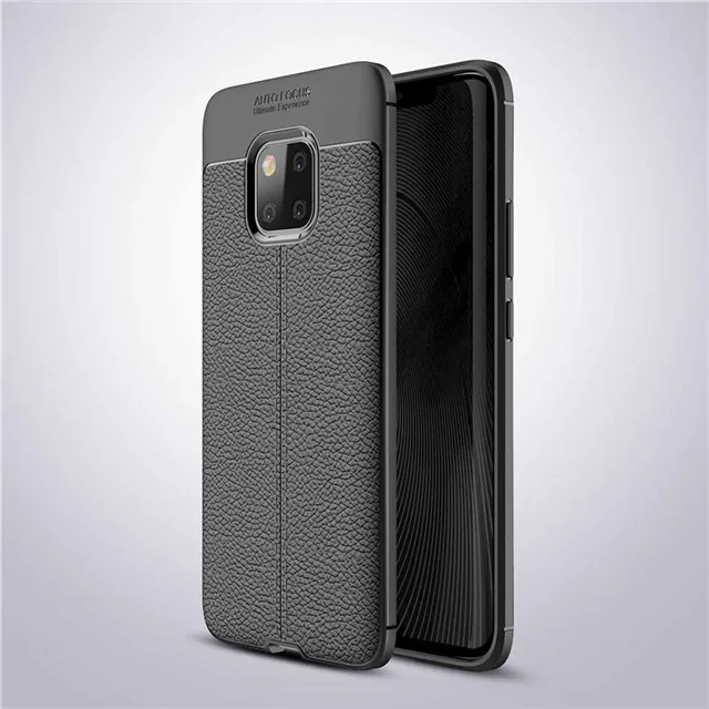 Роскошный кожаный чехол для телефона из углеродного волокна для huawei p9 p20 lite p10 plus чехол для huawei p Smart mate 20 10 Lite Pro Чехол - Цвет: Черный