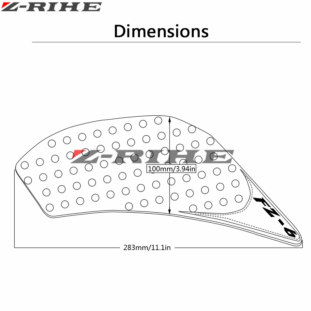 Противоскользящая защитная накладка на бак для Yamaha FZ6N 2006 2007 2008 2009 2010 FZ 6N FZ6 N