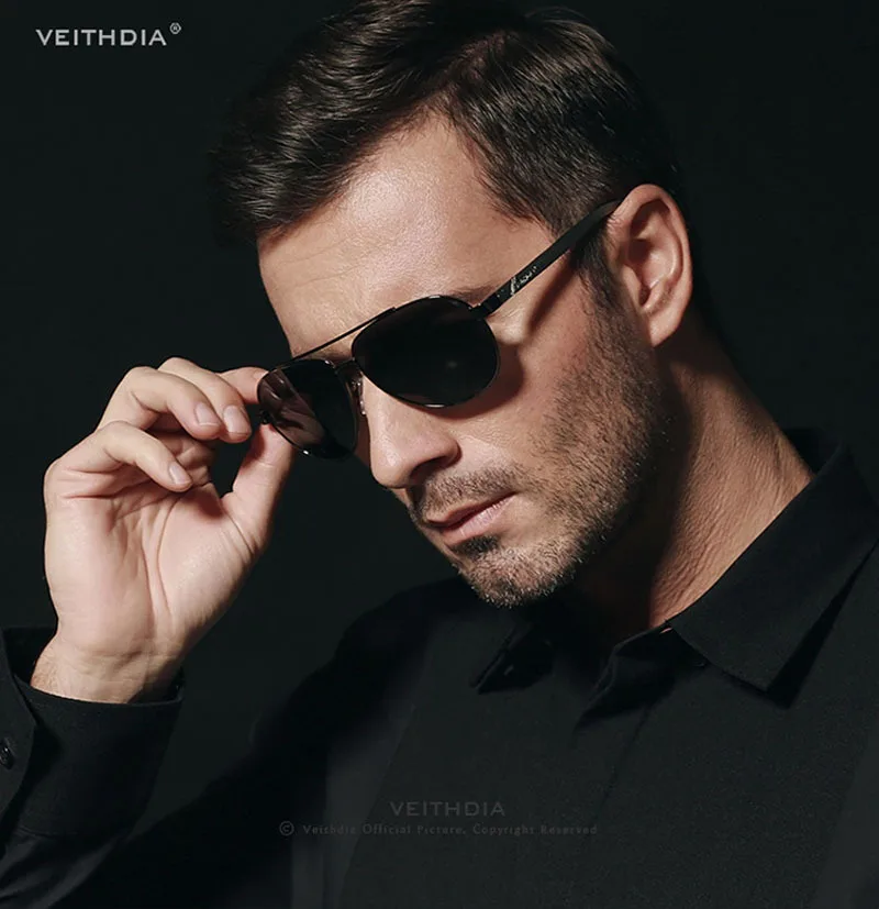 Мужские солнцезащитные очки VEITHDIA из алюминиево магниевого сплава с