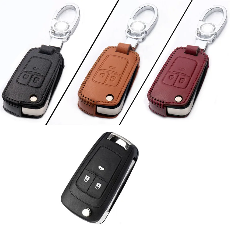 Новый кожаный чехол брелок с 3 кнопками для дистанционного ключа цепочкой Chevrolet
