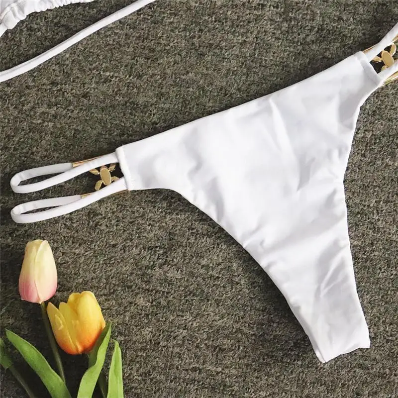 Mujer New Crystal Bikini Sexy Thong Swimsuit Beachwear String Summer High Cut Brazilian Swimwear Women Push Up Bathing Suit