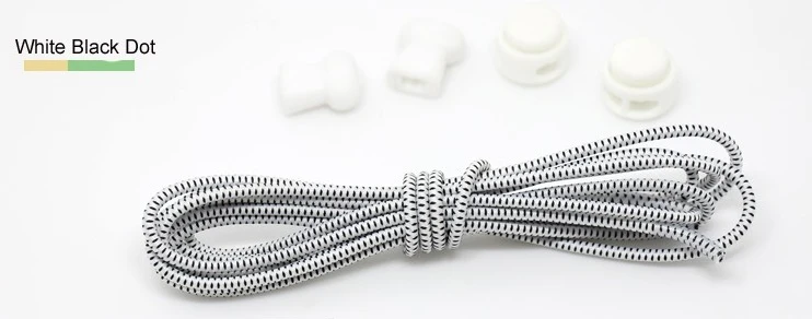 White Black Dot Cora Wang, 1 пара, цветные фиксирующий башмак, шнурки, эластичные шнурки, шнурки для обуви, подходят для мальчиков и девочек,, ASL666A - Цвет: White Black Dot