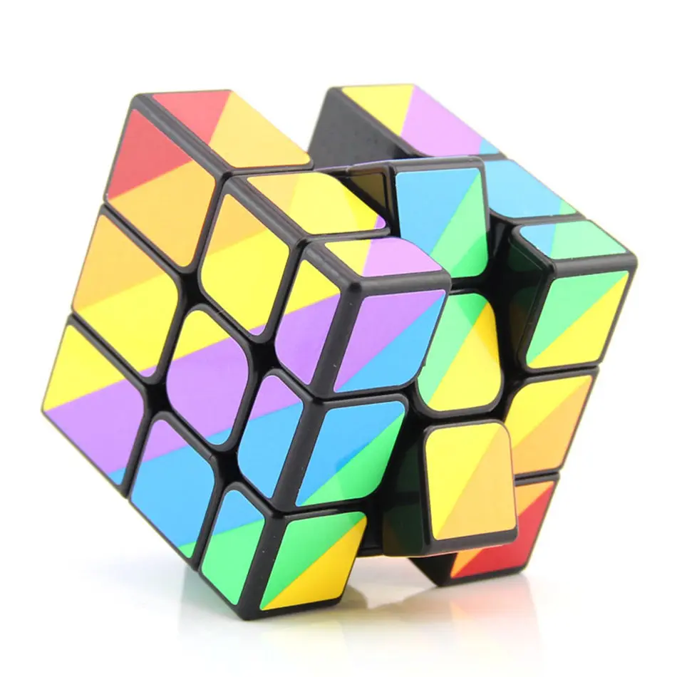 YongJun Rainbow 3x3 кубик рубика неравный магический куб 3 слоя 3x3x3 черная наклейка