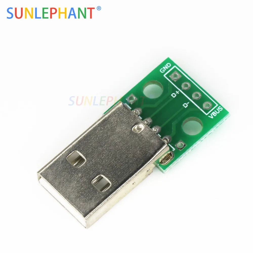 1 шт. USB разъемы папа для DIP адаптер пластина конвертер 4 Pin 2 54 мм PCB