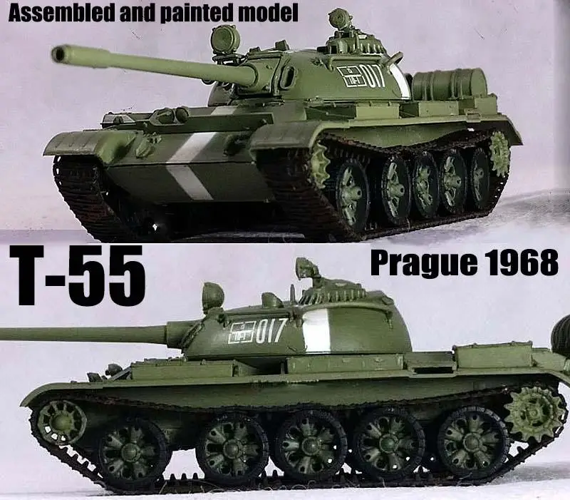 Военный T 55 СССР русский Танк Весна 1968 1:72 готовая легкая модель| |