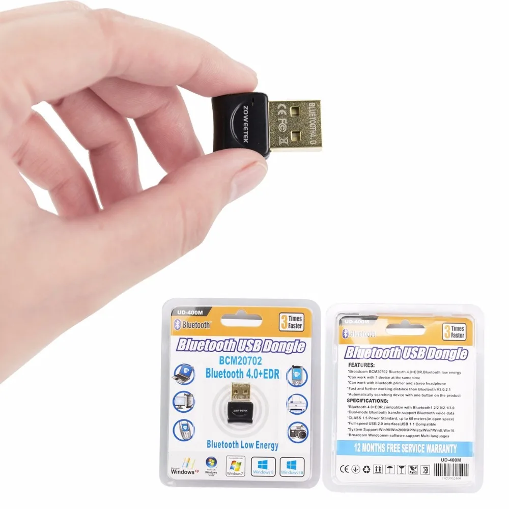 Zoweetek USB Bluetooth адаптер беспроводной Bluetooth V4.0 ключ аудио передатчик музыкальный приемник адаптер для компьютера ПК ноутбука