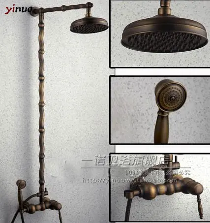 Ванная комната смеситель для душа набор настенный антикварный медный телефон