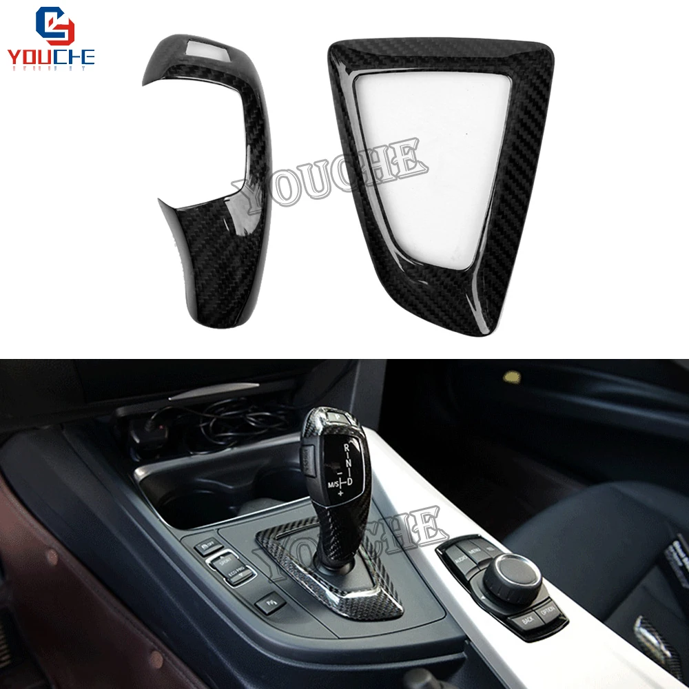 

Carbon fiber Gear shifter Knob Cover Surrounding Basement Gear Shift Cover for BMW 1 to 7 series X1 X3 X4 X5 X6 Series LHD
