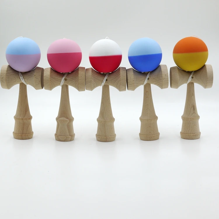 20 шт. Натуральный Бук Kendama смешанные цвета резина 5/5 Сплит деревянные игрушки для