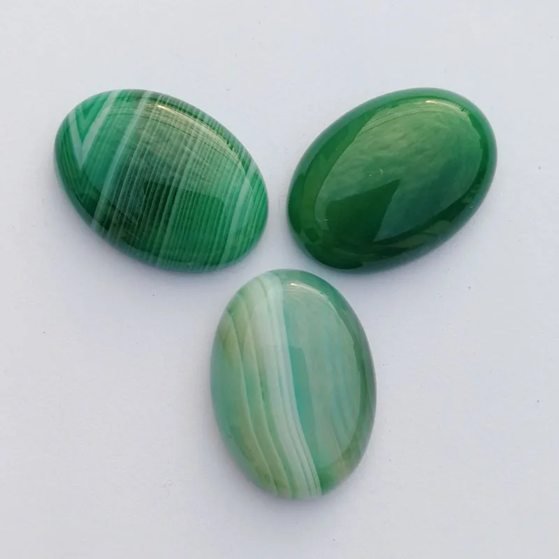 Natural Stone beads green stripe cab cabochon 25x18MM fashion stone for jewelry making 12Pcs/lot Free shipping no hole | Украшения и