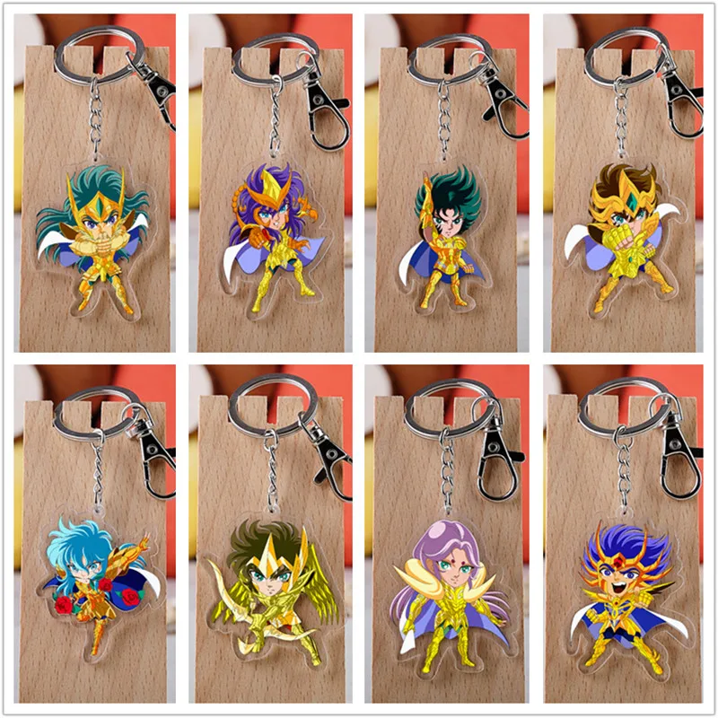 

10 шт./лот аниме Saint Seiya, акриловый брелок, игрушка, фигурка альдедана, подвеска в виде маски смерти, двусторонний брелок, подарки