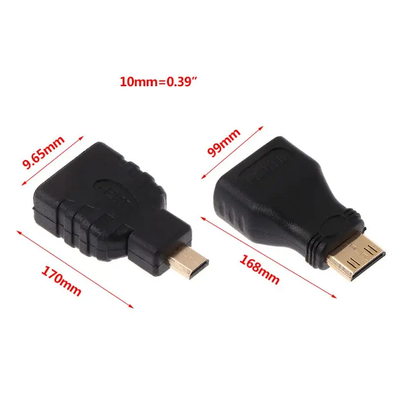 1080P HDMI к Micro HDMI/мини-конвертер HDMI позолоченный стандартный HD Женский удлинитель адаптер Разъем для видео ТВ Xbox доступ