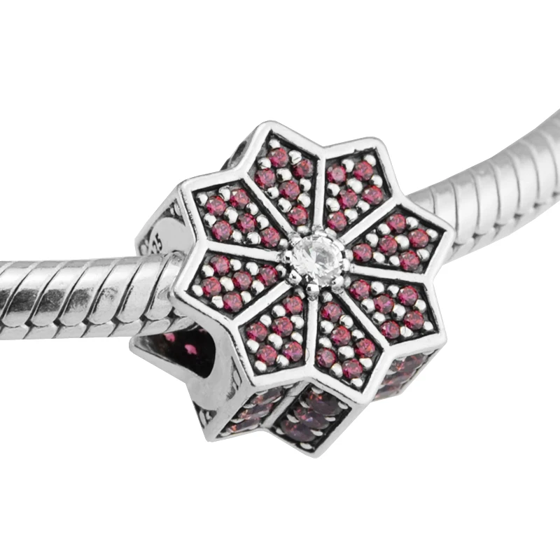 Подходит для браслетов Pandora мерцающие подарочные серебряные бусины 100% 925 пробы