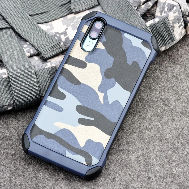 DPRUI Army Camouflage Pattern Phone Case for Huawei P20 Pro case PC+TPU 2 in1 Anti-knock Protective Back Cover phone |