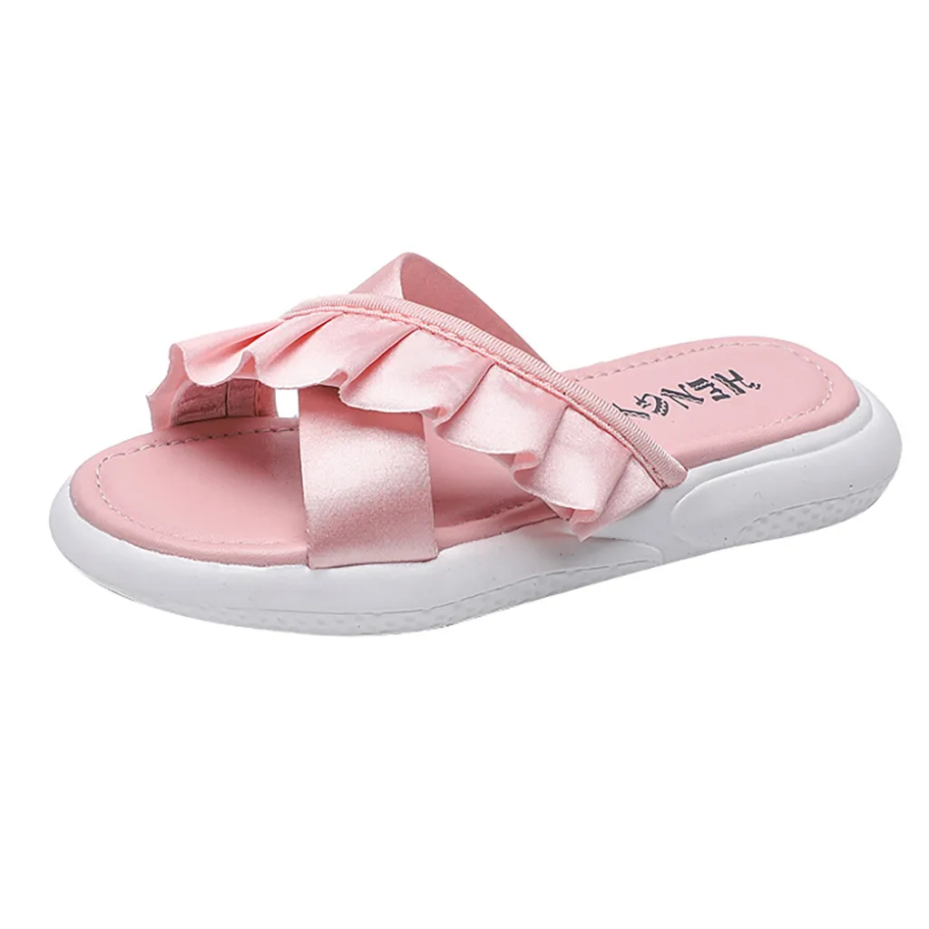 Pink Летние тапочки для детей, Terlik, кожаные тапочки для малышей, повседневные сандалии, обувь для дома, пляжные сандалии - Цвет: Pink