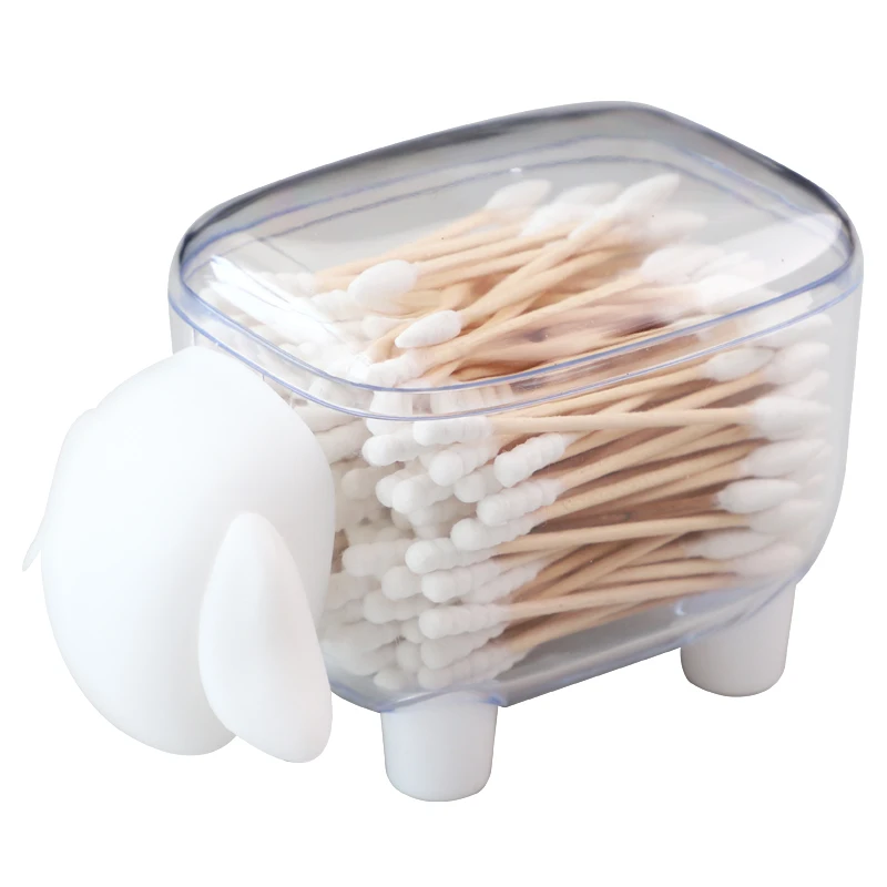 White Lovely Sheep-Shaped Plastic Toothpick Storage Boxs Cotton Swab Box Dust Toothpick Box Living Room Kitchen Accessories - Цвет: White