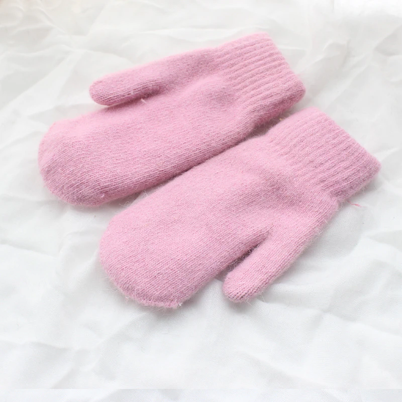 2019 однотонные женские зимние толстые двухслойные плюшевые перчатки модные милые