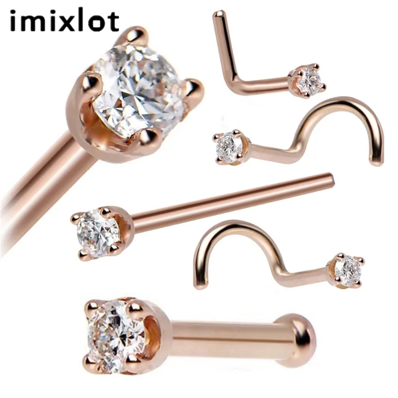 Imixlot 5 шт. многофункциональные носовые гвозди в стиле панк с цирконием 7 слов