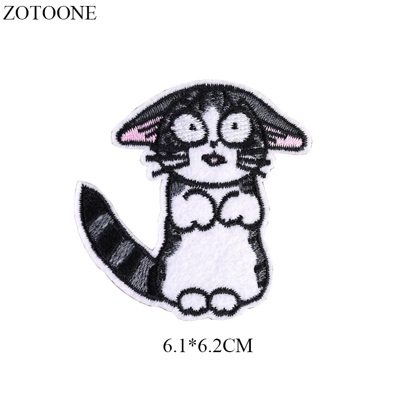 ZOTOONE гладить на Кот патч наклейки джинсы с вышивкой и аппликацией Животных Патчи