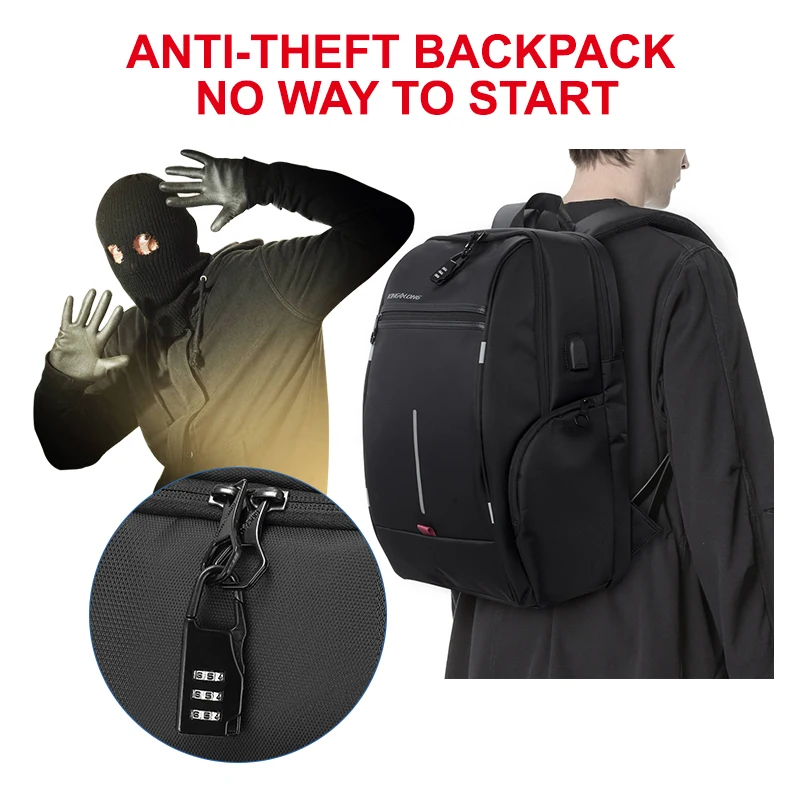 KONGSLONG Новый Anti Theft рюкзак водостойкий путешествия зарядка через usb порты и разъёмы