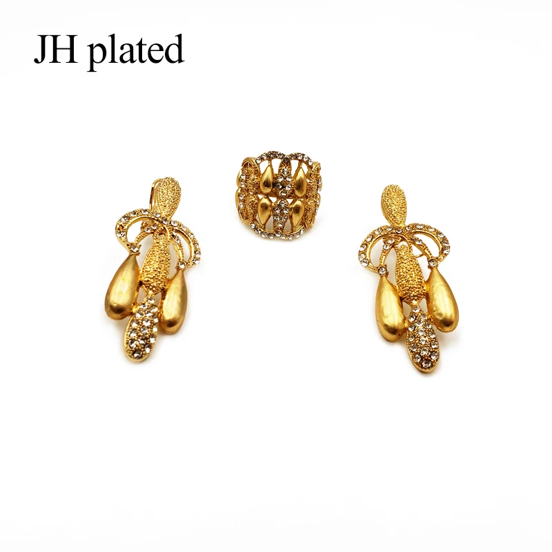 JHplated изысканные женские роскошные свадебные ювелирные наборы из Дубая золотого
