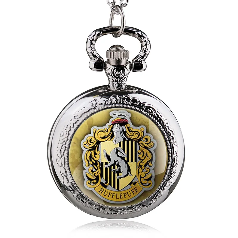 Бронзовые Hufflepuff школьные Барсуки стеклянный купол дизайн кварцевые карманные