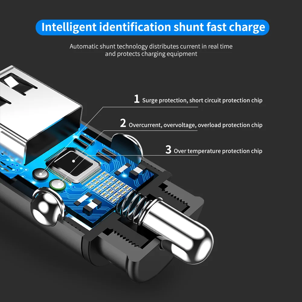 Автомобильное зарядное устройство OALF Mini USB для iPhone X 8 7 6 Plus 3 4 А быстрое Xiaomi Redmi Note