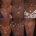 Ожерелье Vienkim с подвеской в форме звезды и Луны, украшение для женщин, цепочка с подвесками, массивное свадебное Ювелирное Украшение, 26 стилей