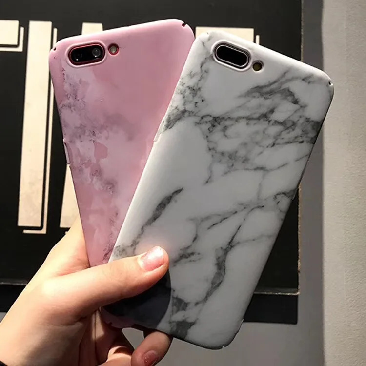 Fashion Design Pink Blue White Marble Patterned Hard Plastic Phone Case for IPhone 6 6s Plus 7 8 X Bag |