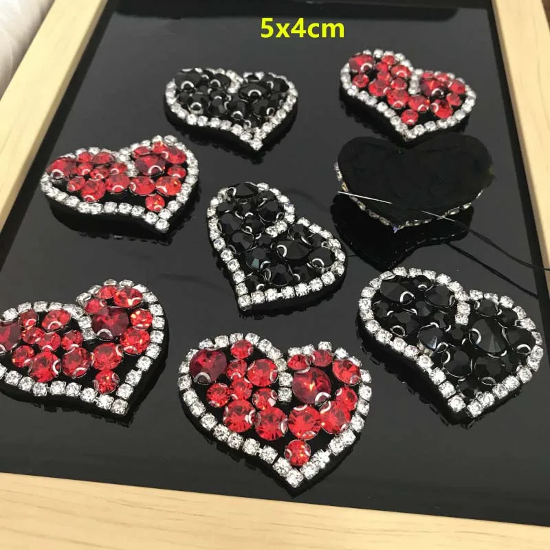 Ручной нейл-дрель любовь заплатка ткань вклеенная черная красная одежда обувь аксессуары декорирование самостоятельно пластыри на.