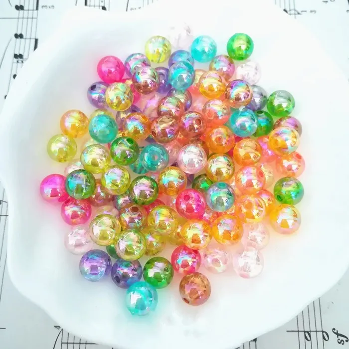 AB color mix 50pcs 8 мм AB Цвет Круглый акриловый свободный разделитель бисер бусины для изготовления ювелирных изделий Австрийские хрустальные бусины DIY браслет серьги аксессуары 50 шт - Цвет: AB color mix 50pcs