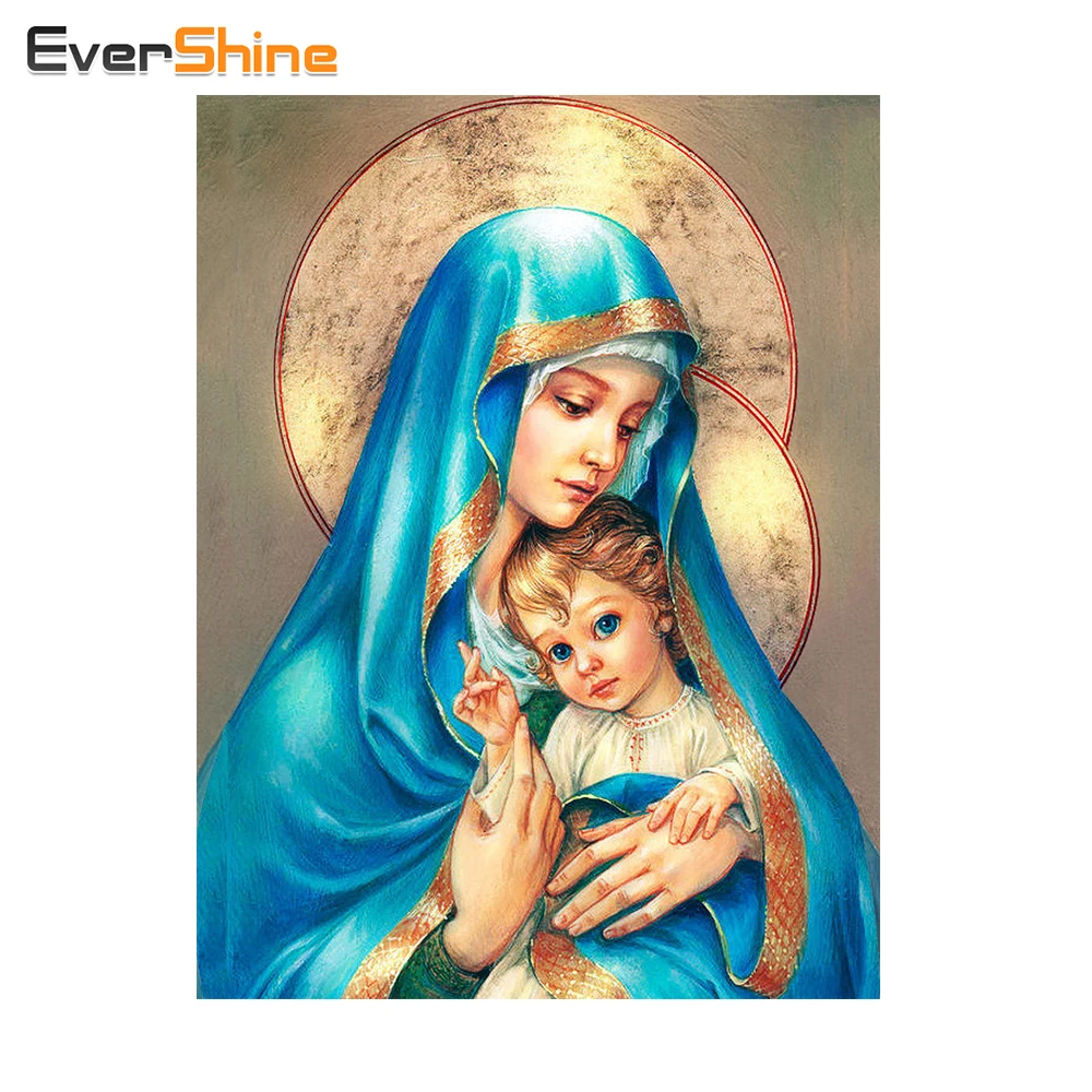 EverShine DIY алмаз вышивка значок полный квадратный живопись религиозных фотографии