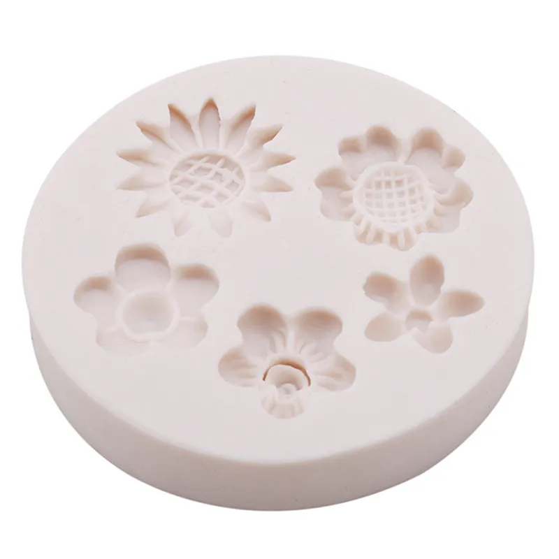 1Pc Flower Silicone Mold Fondant Cake Decorating Tools Cute Sun Chocolate Baking | Дом и сад