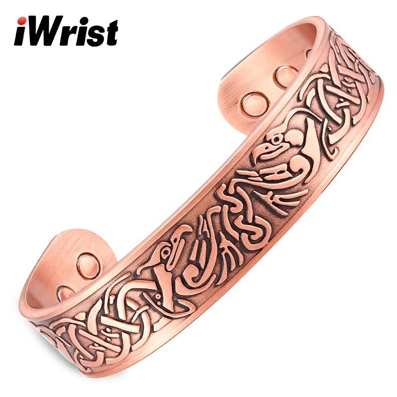 IWrist Феникс мощный Медный позолоченный винтажный Магнитный женский браслет