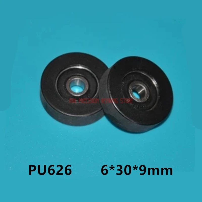 

6*30*9mm rubber coated bearing pulley outer diameter 30 miniature 626 plane bearing pulley roller rubber wheel PU wheel