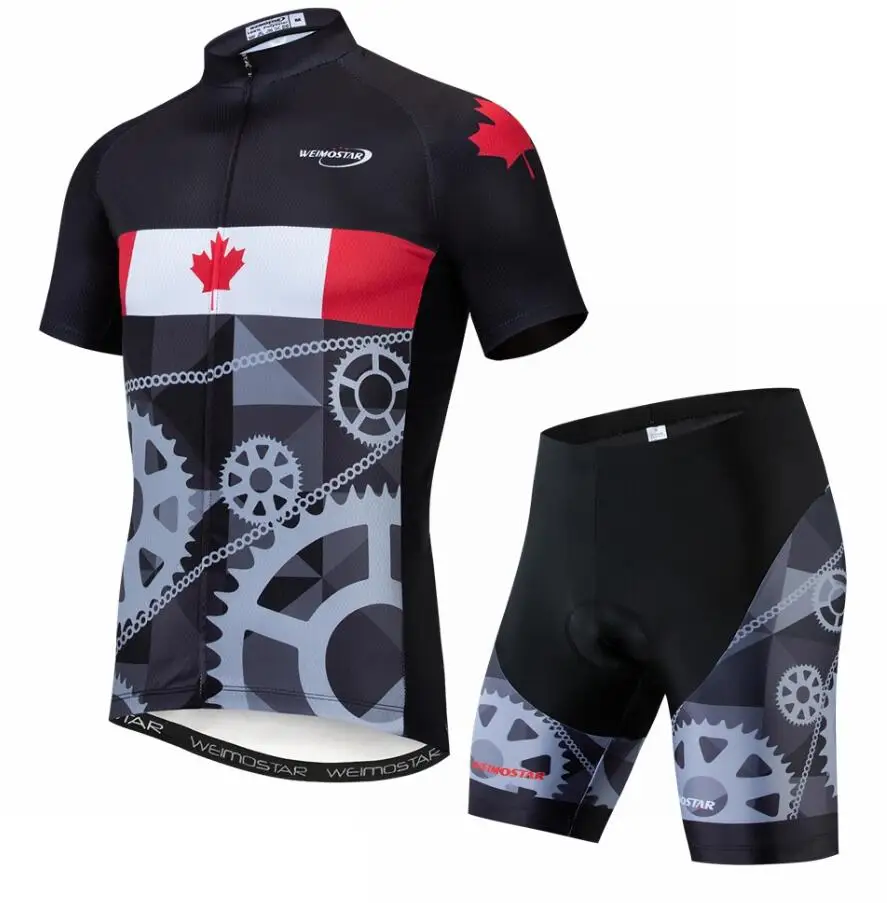 Canada Велоспорт Джерси Набор Pro команда Бразилия короткий рукав MTB велосипед комплект одежды Майо Ropa Ciclismo Костюм велосипедные мотоциклетные майки - Цвет: Canada