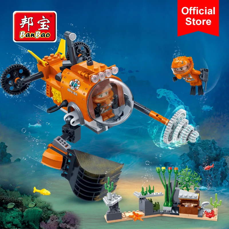 Строительные блоки для подводной лодки BanBao игрушки детей модель 7407 совместима с