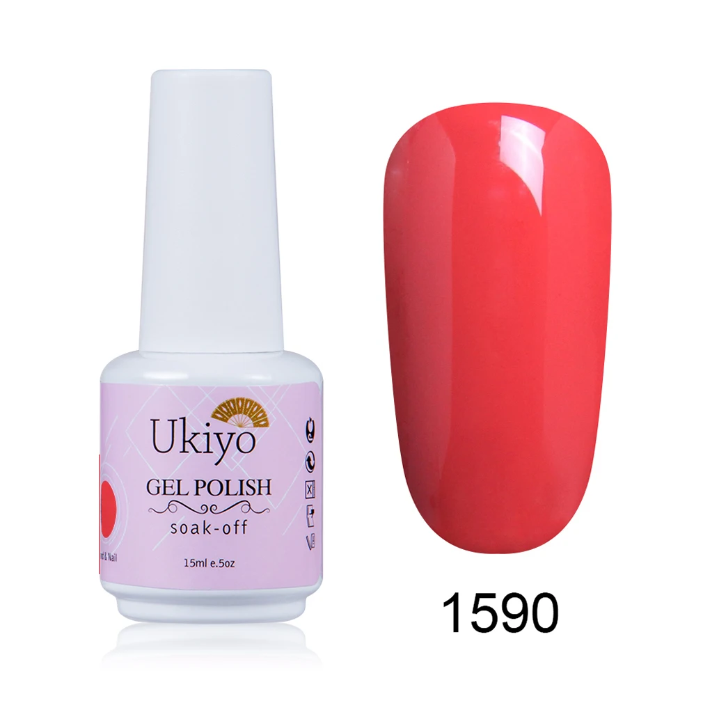 Ukiyo 15 мл гель лак Vernis полуперманентный УФ-гель для ногтей эмаль гель для ногтей геллак замачиваемый блеск лак для ногтей - Цвет: 1590