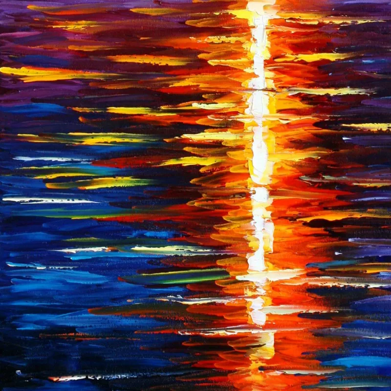 Free Shipping HD Colorful abstract sunset oil painting 3D floor waterproof non-slip bedroom kitchen bathroom wallpaper mural |